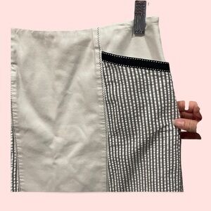 Cute seersucker patch cotton stretch mini skirt pockets Talbots coastal stripe